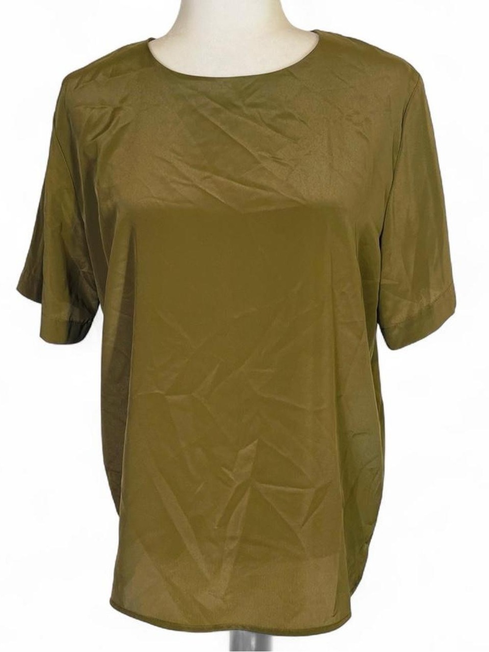 Vintage 80s 90s Heritage Road Size Medium M Dark Green Blouse Top Short Sleeve